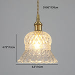 Load image into Gallery viewer, Traditional Japanese Brass Walnut Glass Ceramic Cylinder Conic Flower Bowl 1-Light Pendant Light For Dining Room
