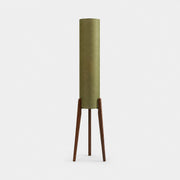 Khaki Green vintage fabric cylinder floor lamp