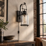 Bild in Gallery-Viewer laden, Glass jar wall sconce on a patio wall