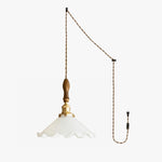 Load image into Gallery viewer, White Sculptural Glass Plug-In Pendant