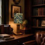 Load image into Gallery viewer, Colorful printed fabric table lamp in a styled interior