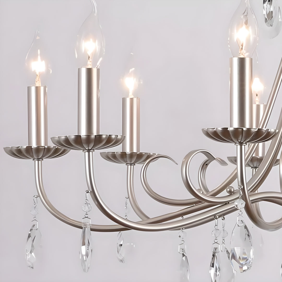 Silver Crystal Candle Chandelier
