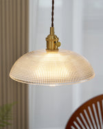 Charger l'image dans la visionneuse de galerie, Polished Brass Domed Glass Plug-In Pendant