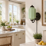 Cargar imagen en el visor de la Galería, Eloise fluted milk-glass plug-in wall sconce