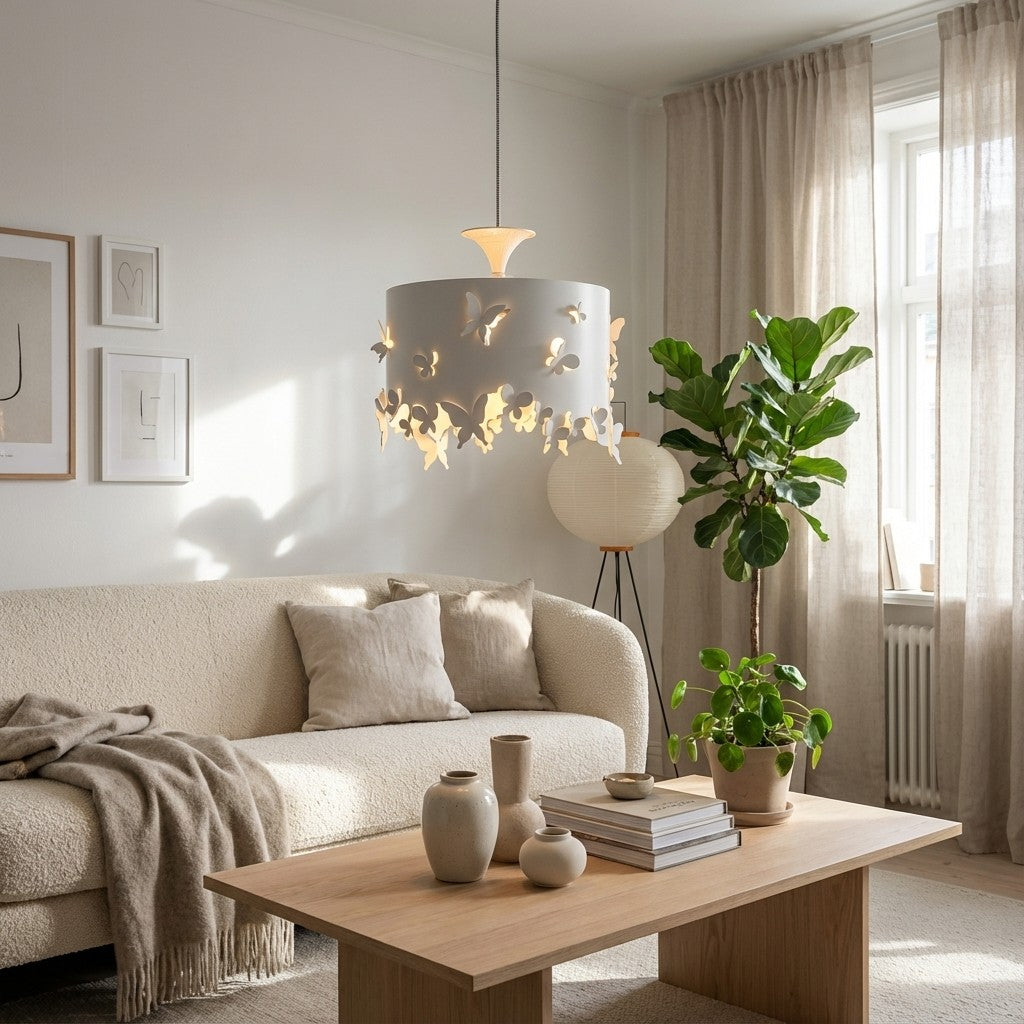 Lampe Suspendue Alaria Design - Suspension Artistique avec Ombre Ambiante pour Salon