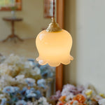 Load image into Gallery viewer, Brass Resin Petal Plug-In Pendant