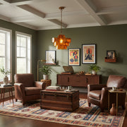 Morien Colorful Disc Pendant Light - Artistic Glass and Metal Pendant Lighting for Dining or Bedroom