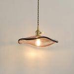 Charger l'image dans la visionneuse de galerie, Amber Floral Glass Brass Swag Pendant