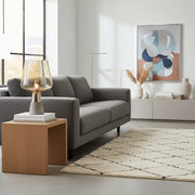 Lampe de table industrielle Concretea - Globe en verre soufflé à la main avec socle en béton pour salon