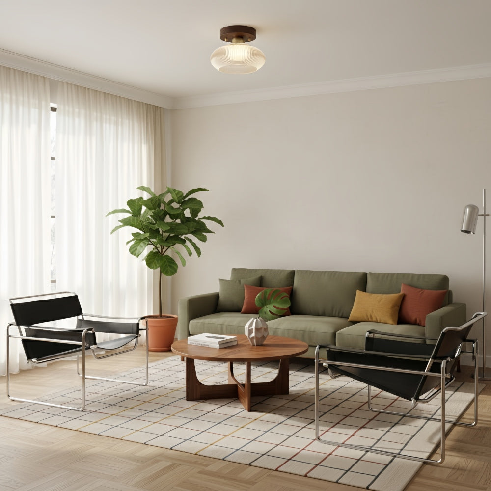 Lámpara de techo de vidrio con forma de cúpula moderna Soliro, diseño elegante y minimalista para cocinas y salas de estar