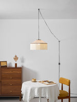 Bild in Gallery-Viewer laden, Beige Pleated Fabric Fringe Plug-In Pendant