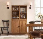Cargar imagen en el visor de la Galería, Aplique de pared Rowan Classic Linen - Lámpara de latón con pantalla de tela
