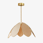 Cargar imagen en el visor de la Galería, Yellow striped petal pendant light