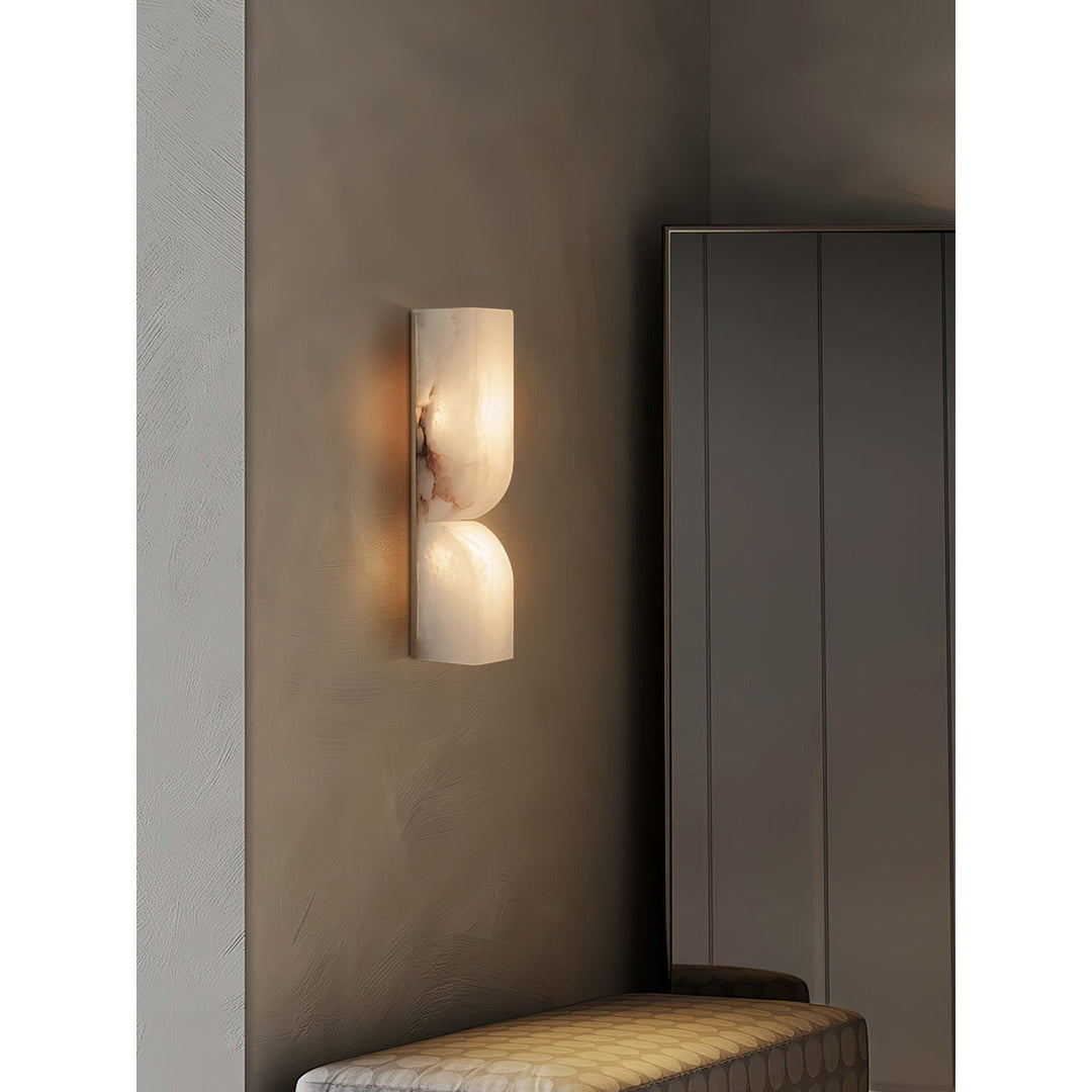 Lámpara de Pared Rectangular Moderna de Alabastro – Aplique Minimalista para Dormitorio, Pasillo y Sala