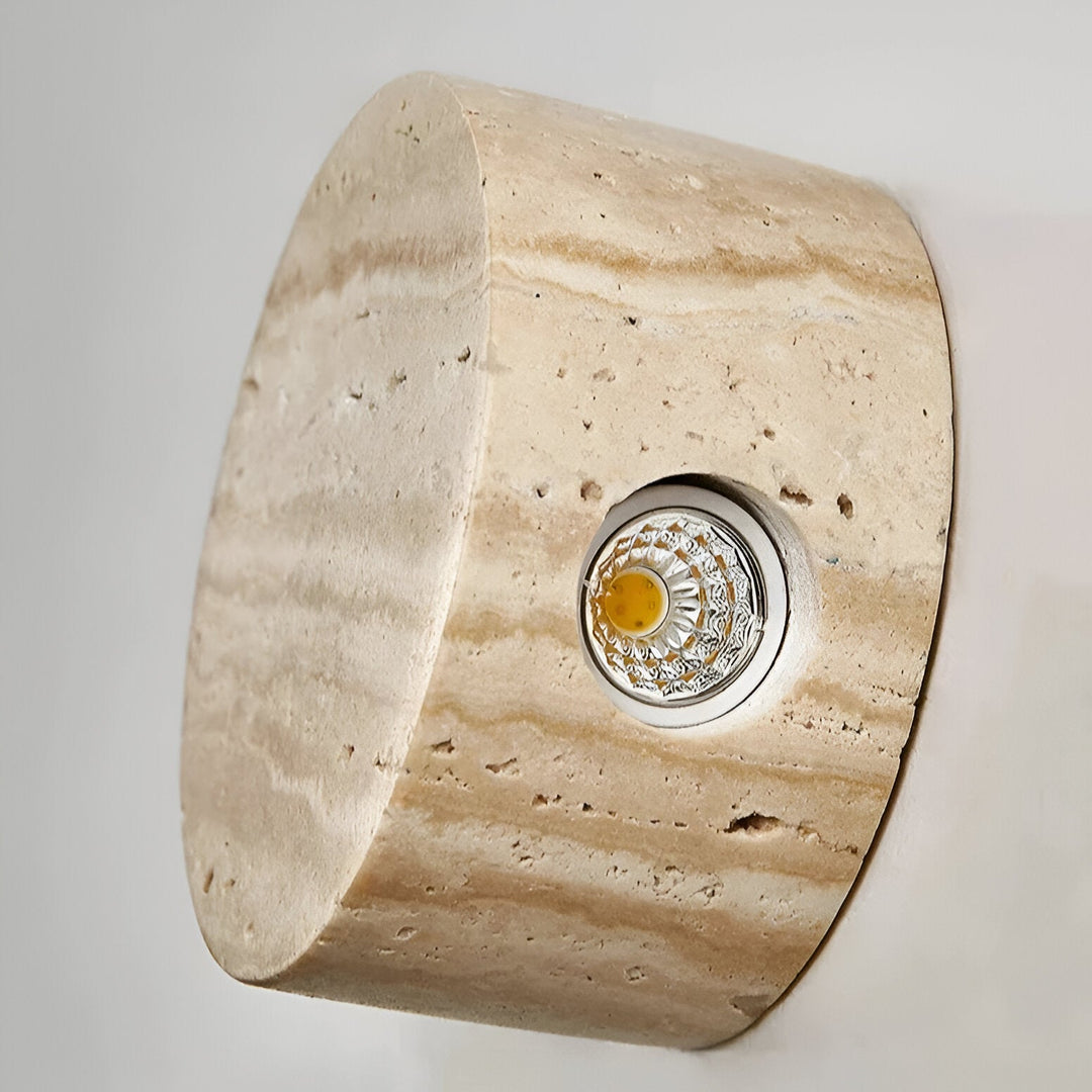 Japanische Wabi Sabi Natürliche Travertin Stein Wandleuchte