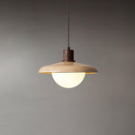 Charger l'image dans la visionneuse de galerie, Wood-Tone Metal Glass Plug-In Pendant