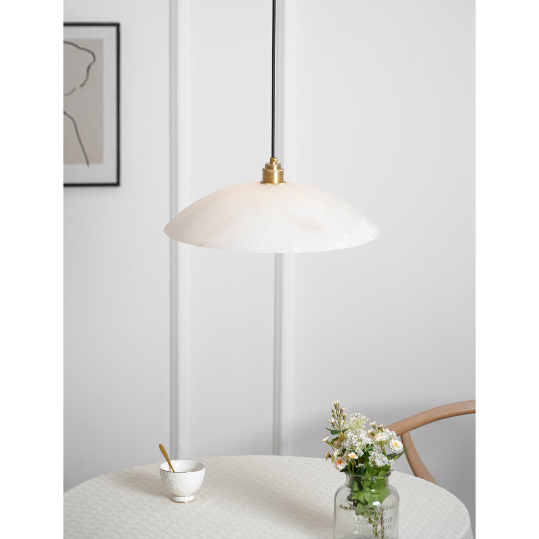 Natural Stone Plug-In Swag Pendant Light