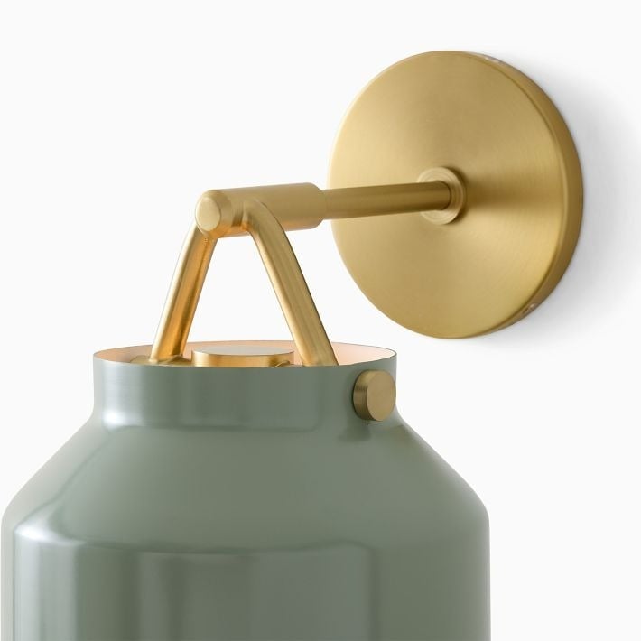 Applique minimaliste Hanton – Applique vintage en verre laiteux et accents métalliques 