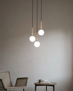 Load image into Gallery viewer, Spherical Brass Glass Plug-In Swag Pendant