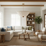 Load image into Gallery viewer, Wickara Natural Wicker Parasol Contemporary Flush-Mount Ceiling Light for Small Rooms