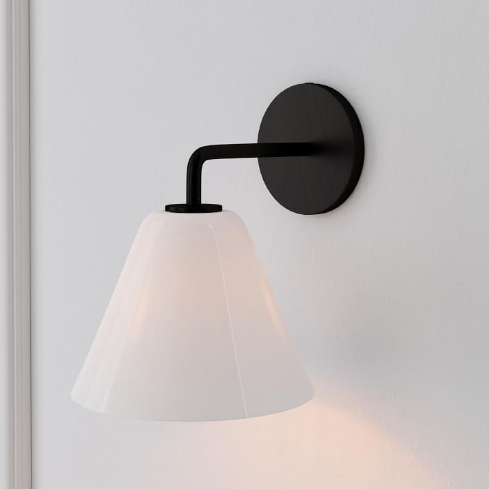 Aplique de pared Conica Cone: iluminación moderna de vidrio de 1, 2 y 3 luces