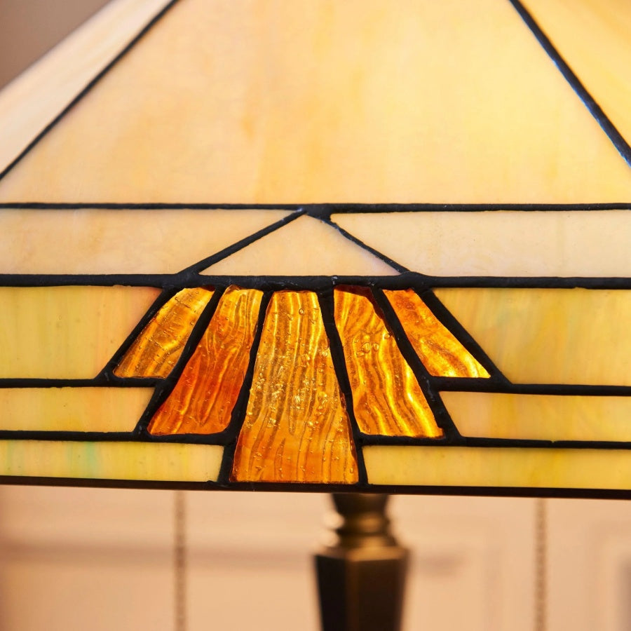 TF Nevada Geometric Stained Glass Table Light – Table Lamp for Living Rooms and Bedrooms