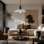Load image into Gallery viewer, Matte Black Wide Dome Pendant Light