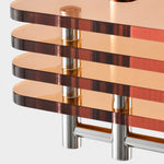 Charger l'image dans la visionneuse de galerie, Amber acrylic edge and chrome support detail of Bauhaus wall sconce