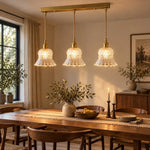 Load image into Gallery viewer, Vintage Brass Pineapple Glass Pendant Lamp