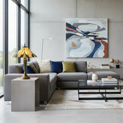 TiffStar Nature Inspired Art Glass Table Lamp - Stained Glass Leaf Pattern for Home Décor