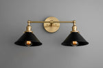 Charger l&#39;image dans la visionneuse de galerie, Conique Metal Industrial Wall Sconce with Dual Cone Shades - Vintage Metal Finish

