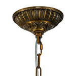 Charger l&#39;image dans la visionneuse de galerie, Lustre globe en cristal vintage luxueux avec finition en laiton antique
