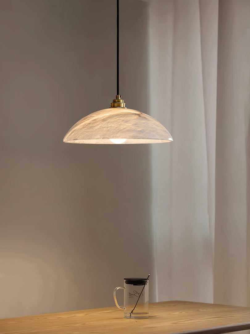 Natural Stone Plug-In Swag Pendant Light