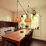 Bild in Gallery-Viewer laden, Rounded Wood Slat Swag Pendant Light
