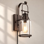 Bild in Gallery-Viewer laden, Carson Industrial Metal Glass Jar Plug-In Wall Sconce