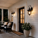 Load image into Gallery viewer, Outdoor wall lantern on a covered porch