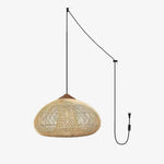 Bild in Gallery-Viewer laden, Woven Rattan Wood Plug-In Pendant Light