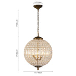 Charger l&#39;image dans la visionneuse de galerie, Lustre globe en cristal vintage luxueux avec finition en laiton antique
