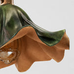 Cargar imagen en el visor de la Galería, Petal-shaped dark green pendant shade edge detail