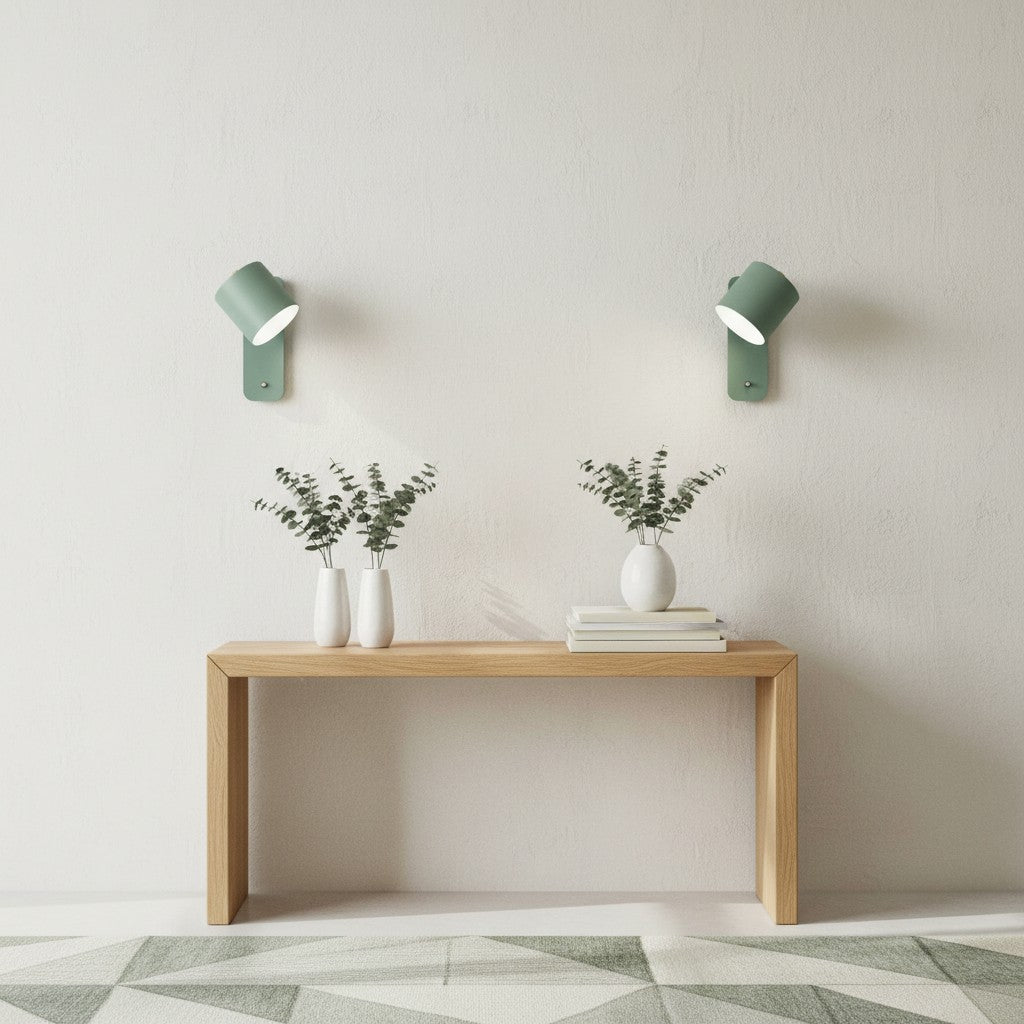 Volyne Adjustable Swivel Cylinder Wall Sconce - Minimalist Metal Wall Lamp for Bedroom and Reading Area