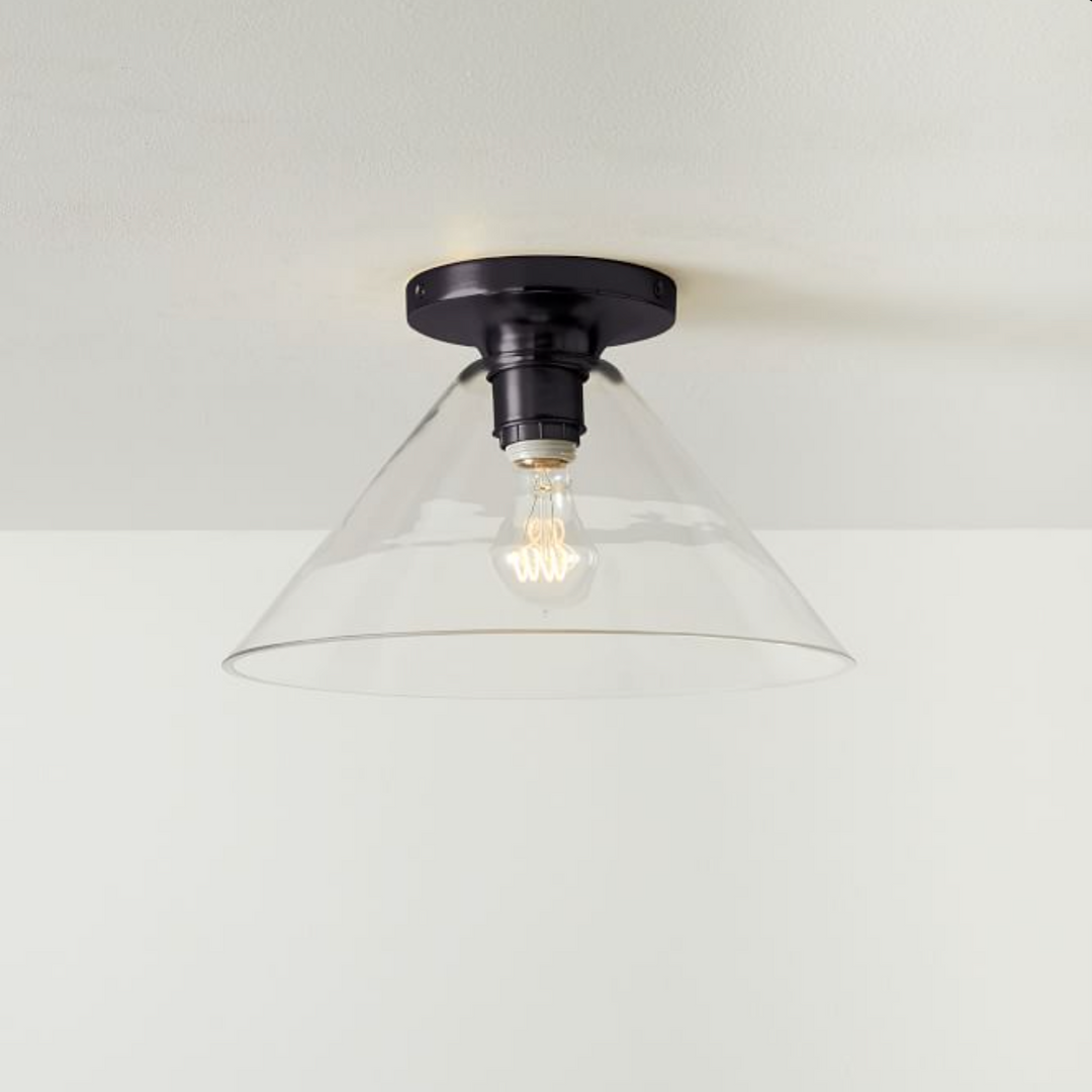 Lámpara de techo Conica Cone Flush Mount: lámpara de techo de cristal para espacios modernos