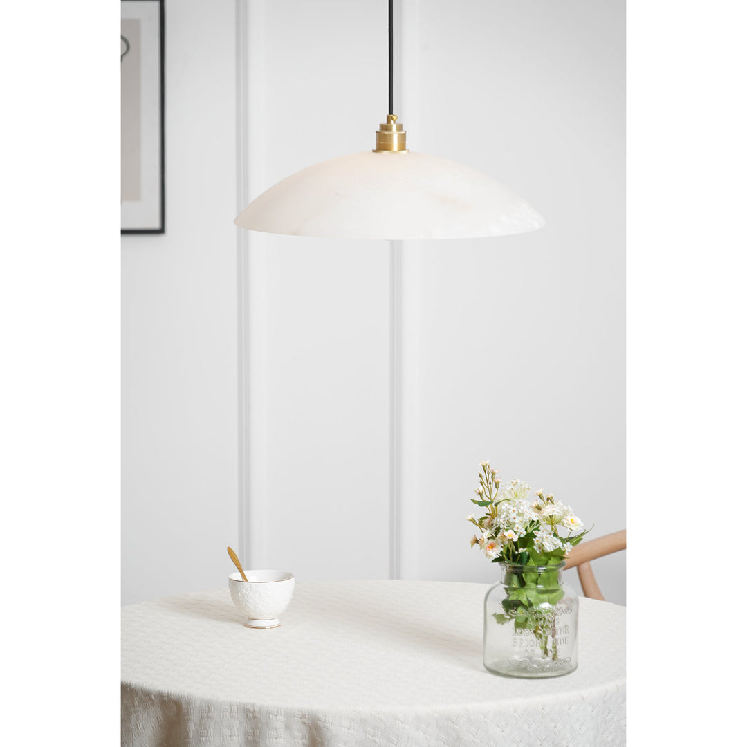 Natural Stone Plug-In Swag Pendant Light