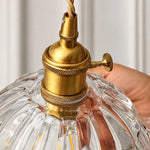 Charger l'image dans la visionneuse de galerie, Vintage Snowflake and Striped Glass Pendant Lamp