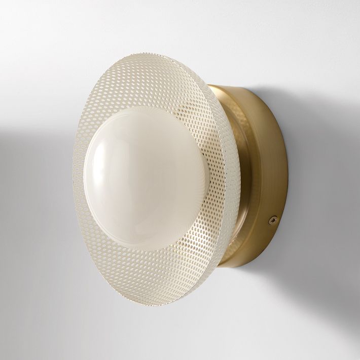 Elorina Bowl Wall Sconce – Elegant Brass And Glass Round Wall Fixture
