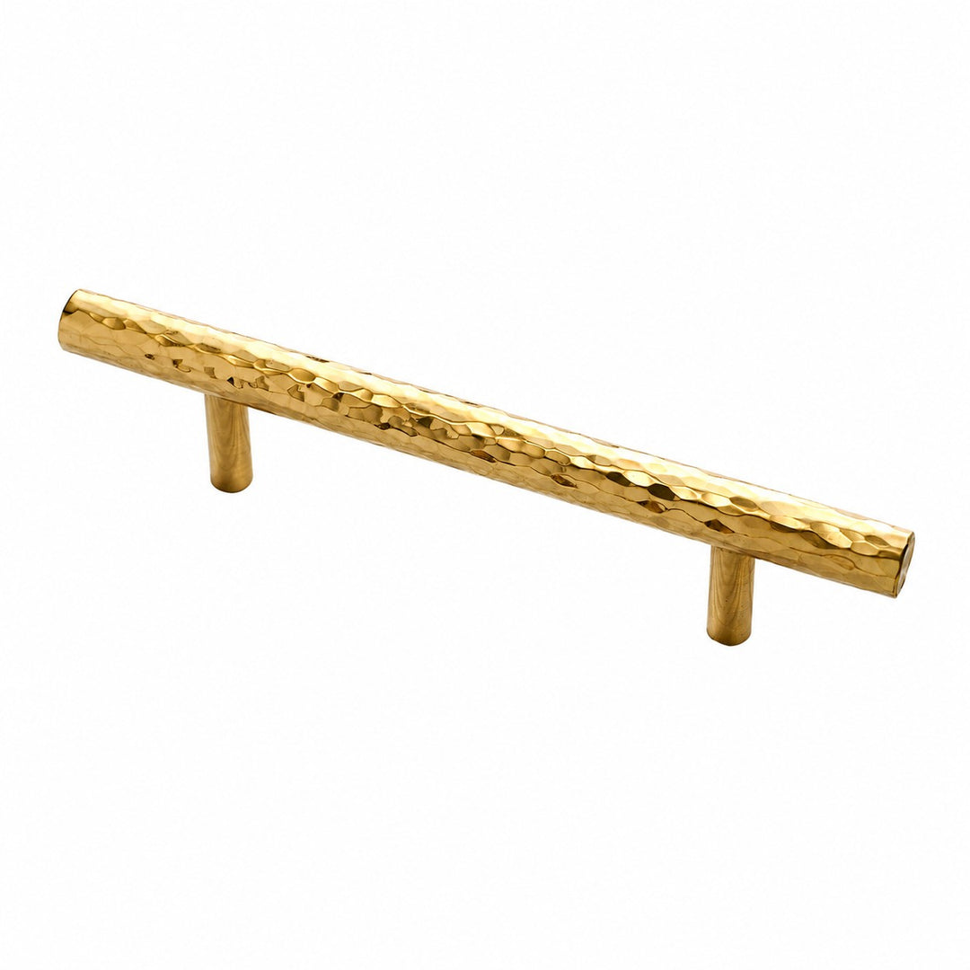 Natural Brass hammered bar pull with 5 inch or 128 mm centers
