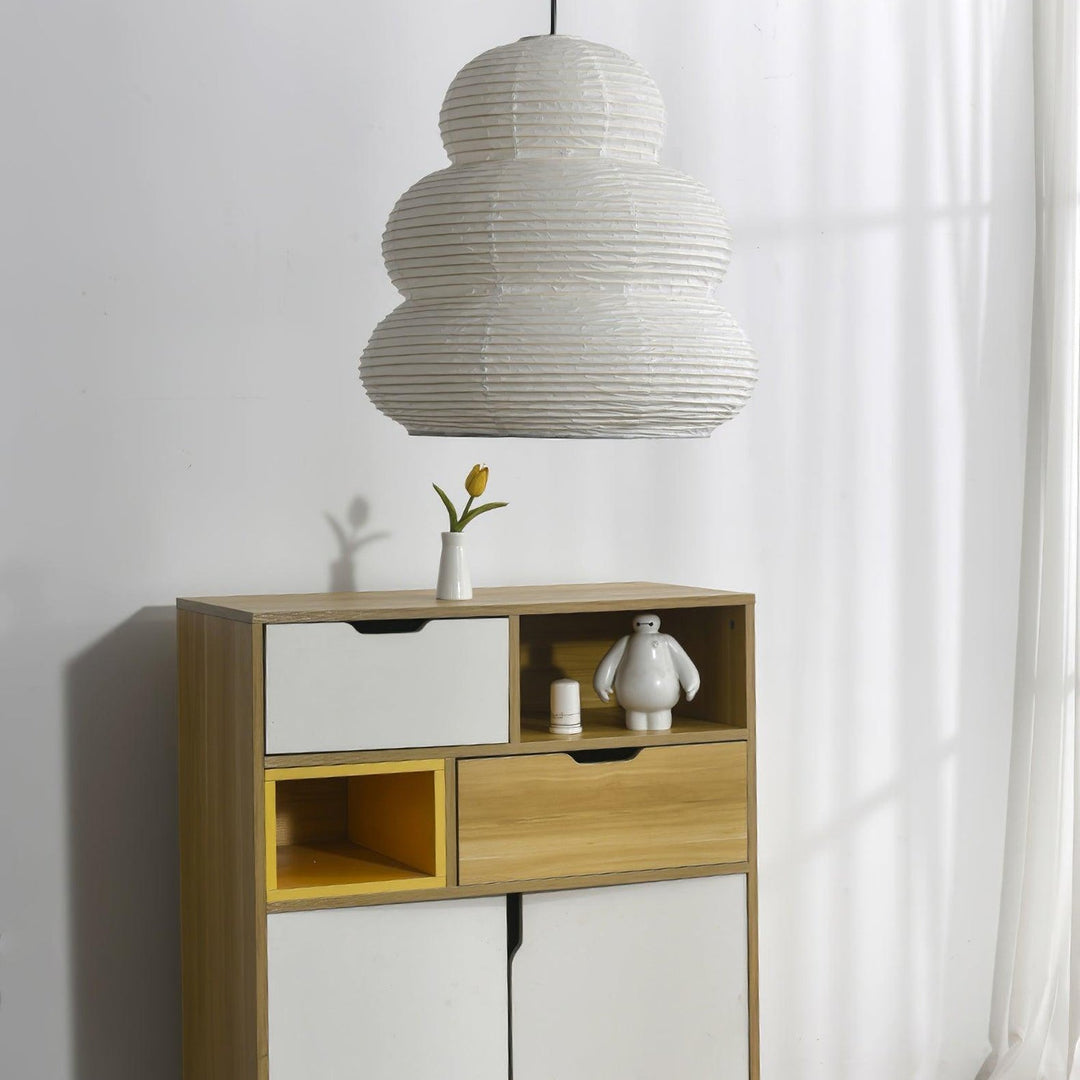 Beige Mulberry Paper Swag Pendant Light