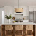 Cargar imagen en el visor de la Galería, Natural Wabi Sabi Raffia Grass Pendant Light for Dining Room