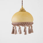 Charger l'image dans la visionneuse de galerie, Tasseled Brass Glass Swag Pendant Light