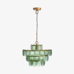 Load image into Gallery viewer, Morien Colorful Disc Pendant Light - Artistic Glass and Metal Pendant Lighting for Dining or Bedroom