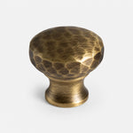 Charger l'image dans la visionneuse de galerie, 33 mm large rounded hammered antique brass cabinet knob